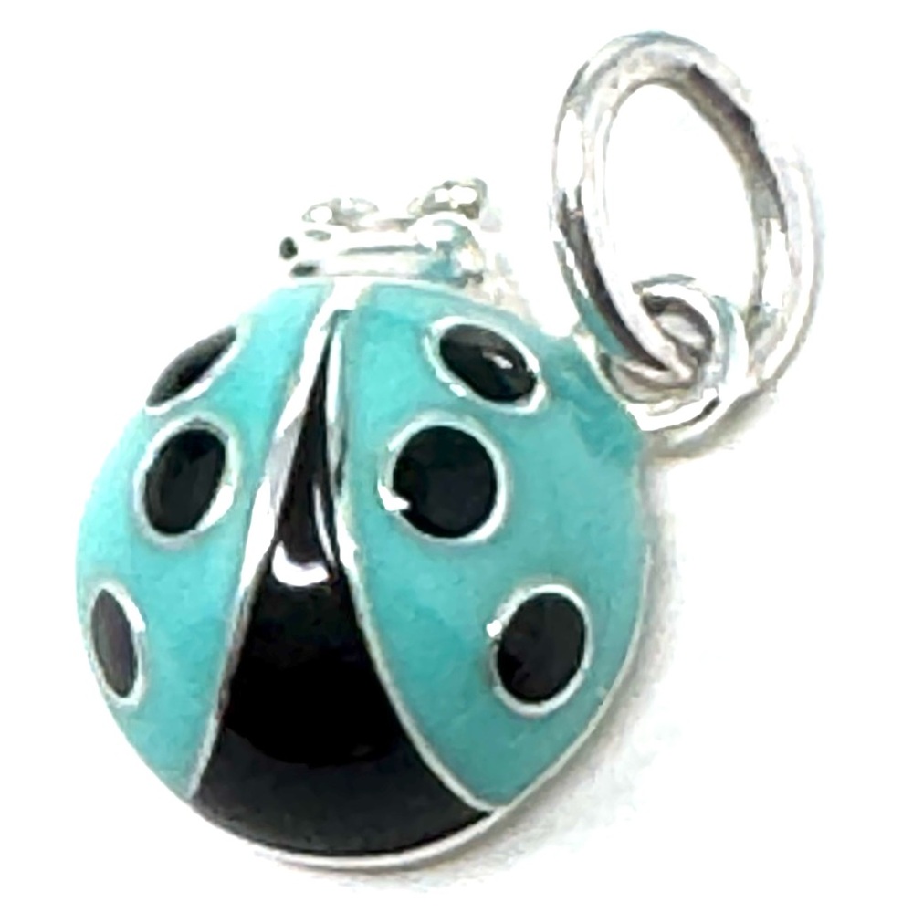 Authentic Tiffany & co. Rare Vintage Enamel Blue And Black Ladybug Charm.